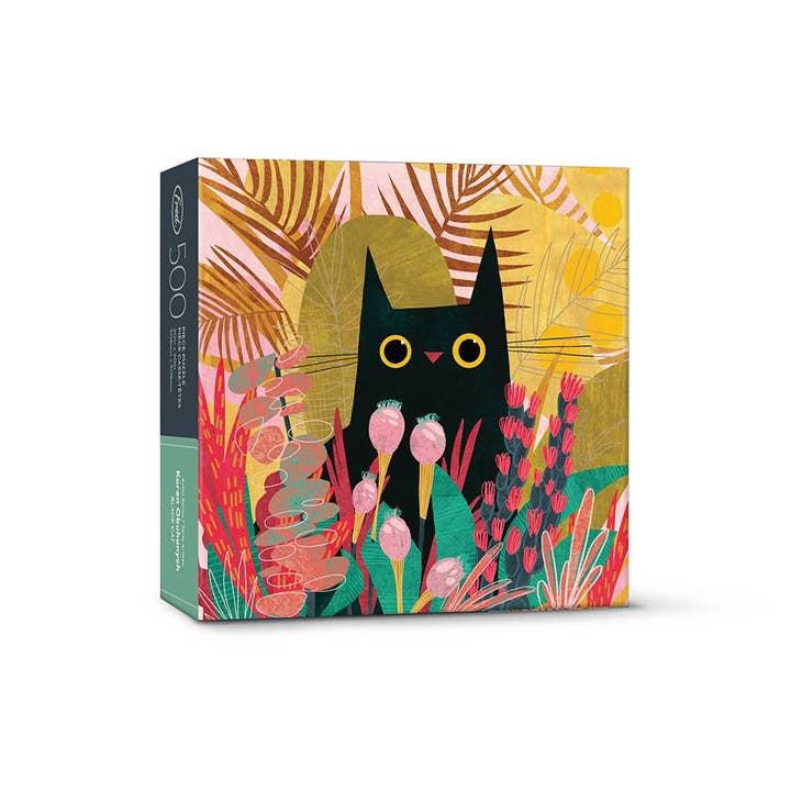 Fred Artist Series puzzle featuring high-quality, 2mm thick ribbon-cut pieces, with a full-color insert, minimal dust, and eco-friendly materials, printed with soy-based ink and packaged in a sturdy box made from 90% recycled materials.