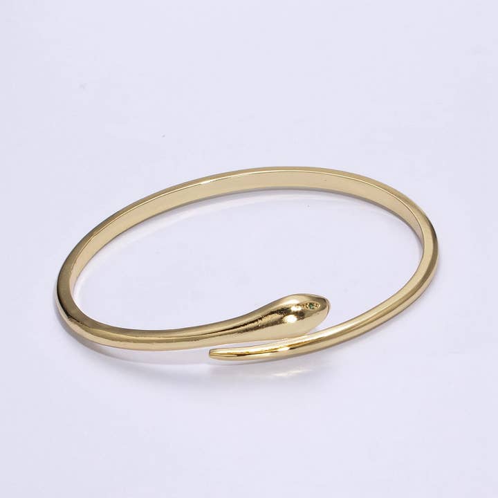 Edgy Gold Filled Snake Bangle Cuff Bracelet