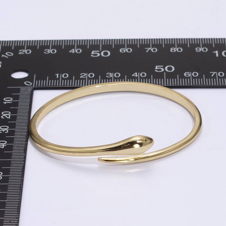 Edgy Gold Filled Snake Bangle Cuff Bracelet