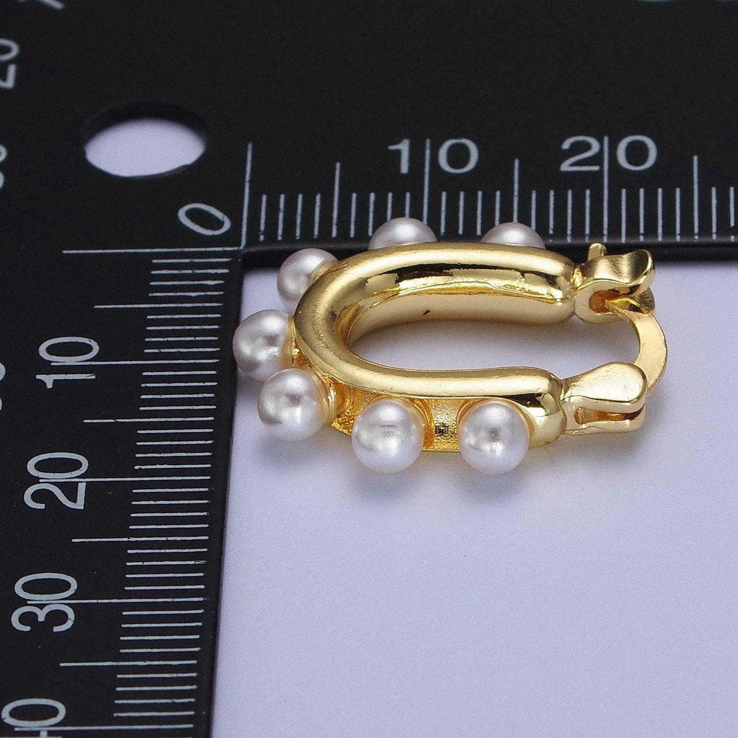 Elegant Gold Pearl Hoop Earrings