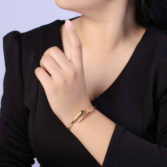 Edgy Gold Filled Snake Bangle Cuff Bracelet